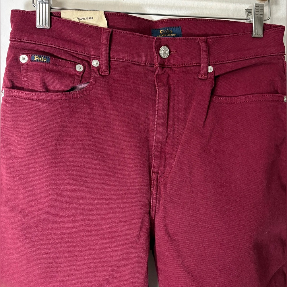 NWT Women’s Polo Ralph Lauren High Stretch Burgundy Jeans Size 29R skuB2 - Picture 2 of 8